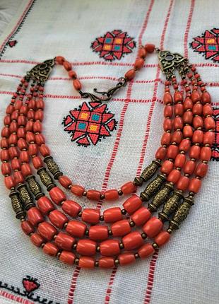 Намисто 5-рядное из коралла