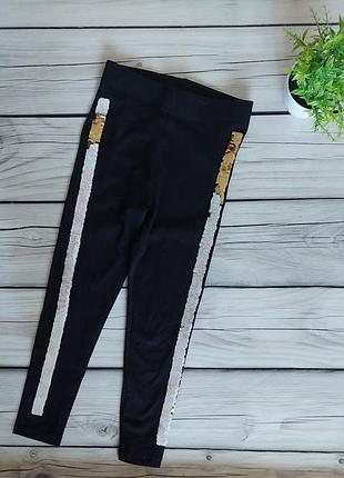 Коттоновые лосины в пайетки 5-6р.