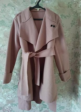 Кардиган пальто теплый удлиненный тренч