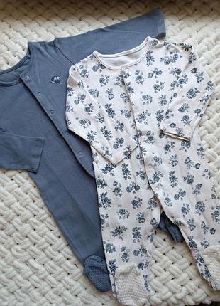 Набор человечков слипов для девочки 9-12 месяцев, рост 74-80 см