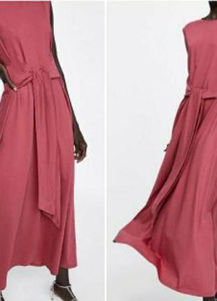 Платье макси пудровое коралловое длинное платье