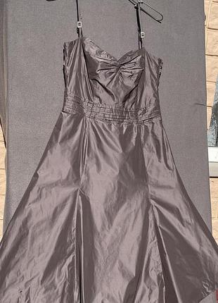 Karen millen коктейльна сукня з пишою спідницею кавового кольору розмір 10(38)