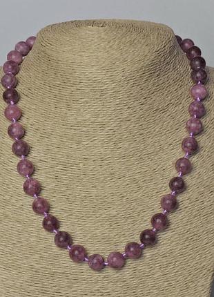 Ожерелье турмалин рубеллит натуральный камень