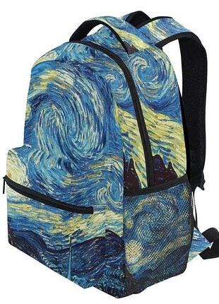 Великий тканинний рюкзак із принтом картини ван гог зоряна ніч