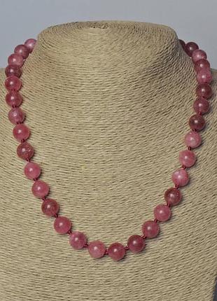 Ожерелье турмалин рубеллит натуральный камень