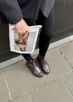 Ботинки зимние, коричневые