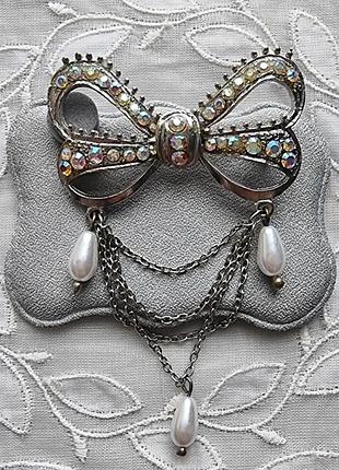 Брошь - аврора бореалис хрустальный бант