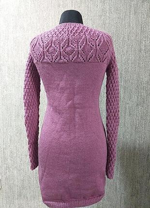 Новое вязаное платье цвета розы, xs-s. hand made3 фото