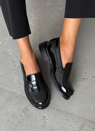 Классические лоферы TM️ nikart
цвет: черный, натуральная лакированная кожа