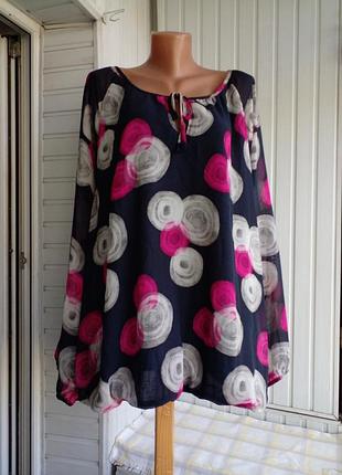 Шифоновая блуза рубашка большого размера батал