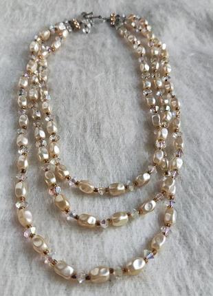 Винтажное ожерелье 42 см +5