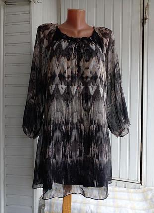 Шифоновая блуза туника большого размера батал