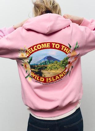 Оверсайз розовое худи размер s,m zara