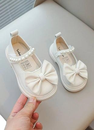 Туфельки 113, р.26,27,38,29,30, эко-кожа, белый