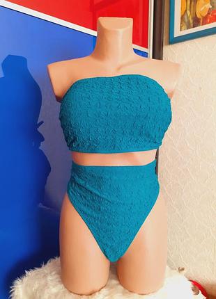 Купальник бандо морская волна жатка 85d