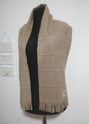 Роскошный бежевый кашемировый шарф винтаж в стильную полоску 100% кашемир качество!3 фото