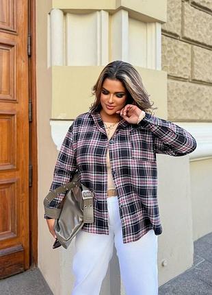 Жіноча фланелева сорочка в клітинку | 046/1