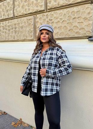 Жіноча фланелева сорочка в клітинку | 046/1