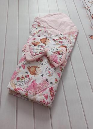 Летний конверт на выписку для девочки