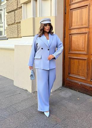 Жіночий костюм з лампасами | оверсайз піджак та брюки | 291