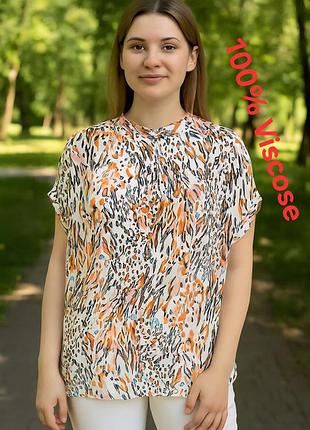 Яркая вискозная блузка seidensticker made in turkey, 💯 оригинал, молниеносная отправка