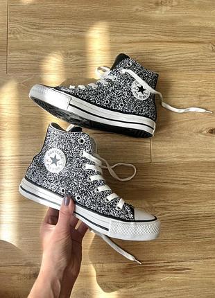 Оригінальні високі кеди з блискітками converse all stars chuck taylor 35 р, 22 см