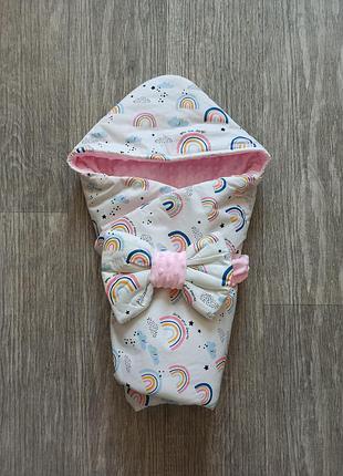 Демисезонный конверт на выписку для девочки