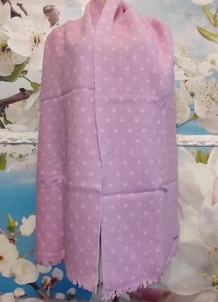 Шарф теплый 100% шерсть в горошек jean paul