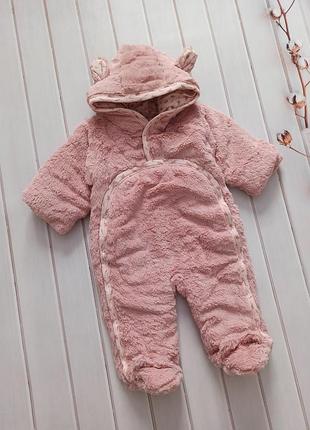 Теплый демисезонный комбинезон для девочки