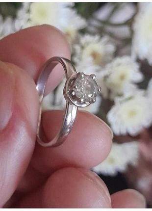 Каблучка 0,73кр золота на заручени для нареченої перстень біле золото діамант натуральний природний родовищний не штучний не дуплет