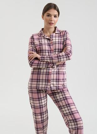 Жіноча бавовняна піжама на ґудзиках в клітинку nicoletta туреччина