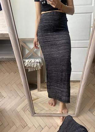Віскозна максі спідниця з розрізом s-m