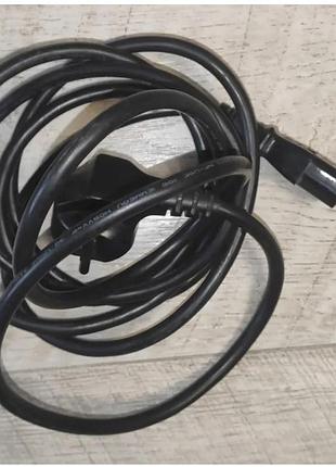 Кабель питания сетевой 3 pin 2 м б/у черный