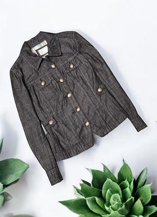 Брендовая джинсовая куртка пиджак с карманами live a little