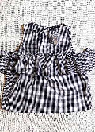 Новая блуза, открытые плечи, хлопок, размер 50