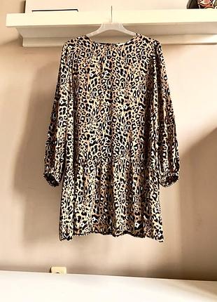 Натуральное леопардовое платье отольного кроя