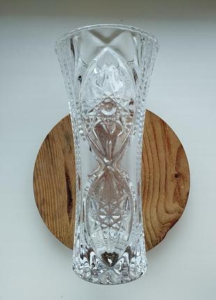 Винтажная сср кристальная ваза, прозрачная, ретро