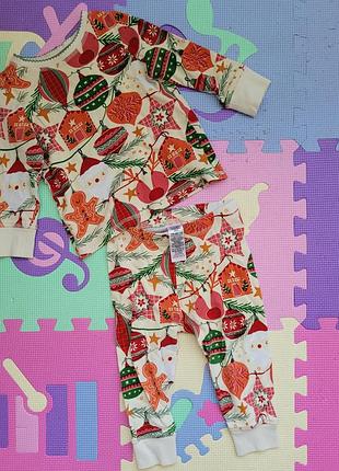 Піжама з новорічним принтом, розмір 86