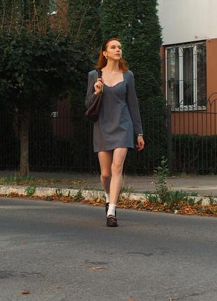 Сіре плаття від zara, офіс кор