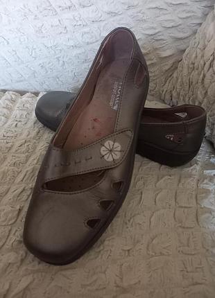 Новые суперкомфортные женские туфли hotter бронзового цвета, 5,5 размер.