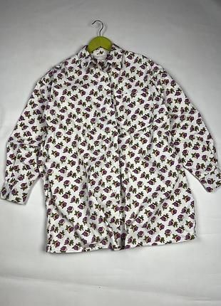 Сорочка вінтаж оверсайз в квітковий принт