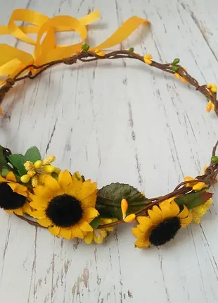 Венок на голову подсолнухи