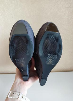 Ботильоны женские серые замшевые на высокой платформе 38 размер стелька 25 см