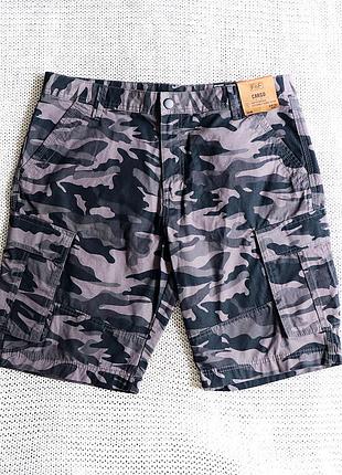 Нові шорти карго, камуфляж, бавовна, розмір 36