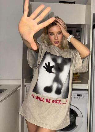 Накладной платеж ❤ турецкая хлопковая оверсайз футболка вареная варенка с принтом микки маус mikey mouse