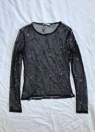 Лонгслів сітка троянда троянди готична