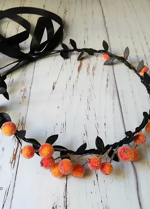Оранжево-черный венок на голову хеллоуин украшение на голову для фотосессии