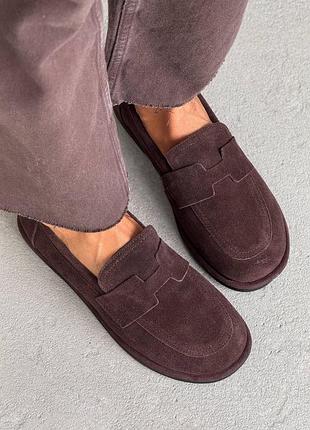 Лофери жіночі коричневий / темно-коричневі лофери / лофери шоколад