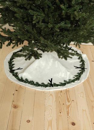 Коврик под елку белый бархатный 1м