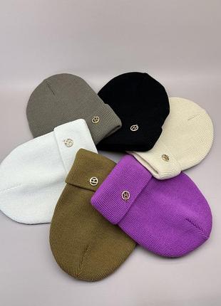 Шапка женская подросток осень зима двойная